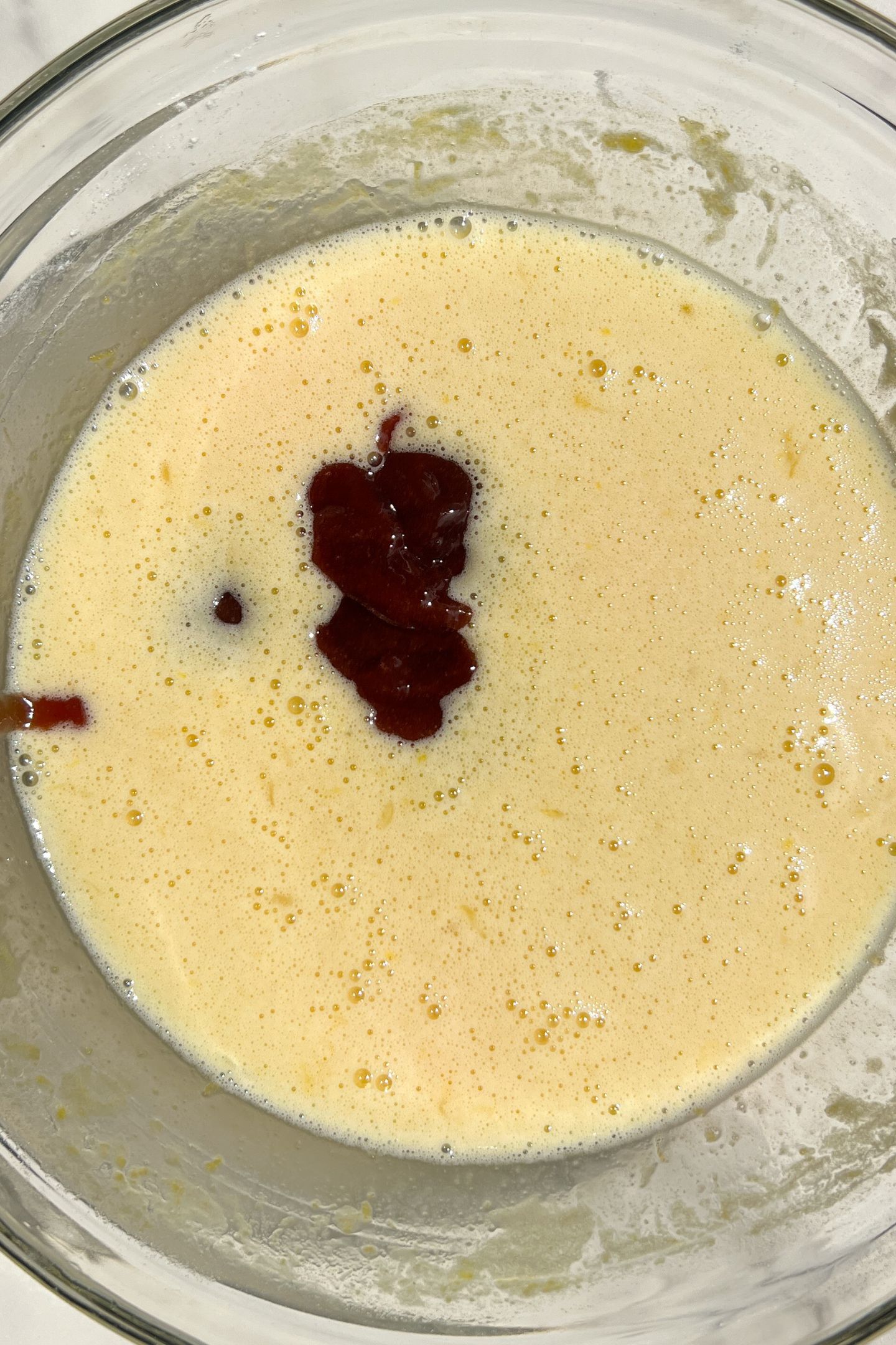 Making the raspberry lemon filling.
