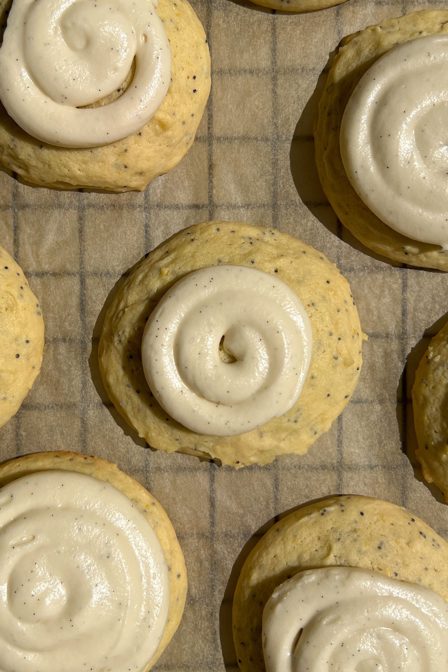 Lemon poppy seed cookies with frosting.