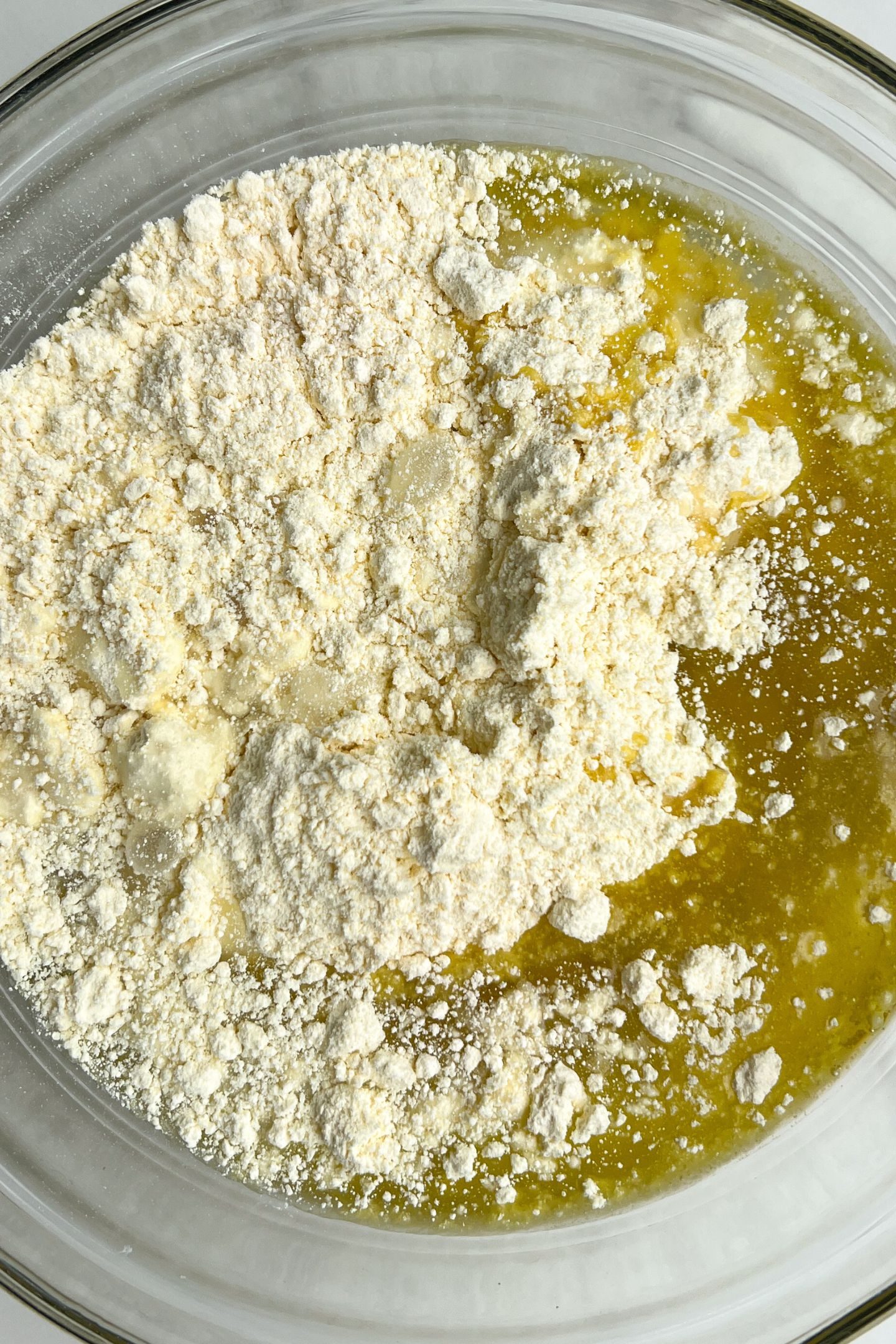 Cake ingredients in bowl.