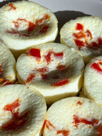 Better than Starbucks Egg White Bites made with ricotta on a plate.