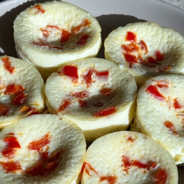 Better than Starbucks Egg White Bites made with ricotta on a plate.