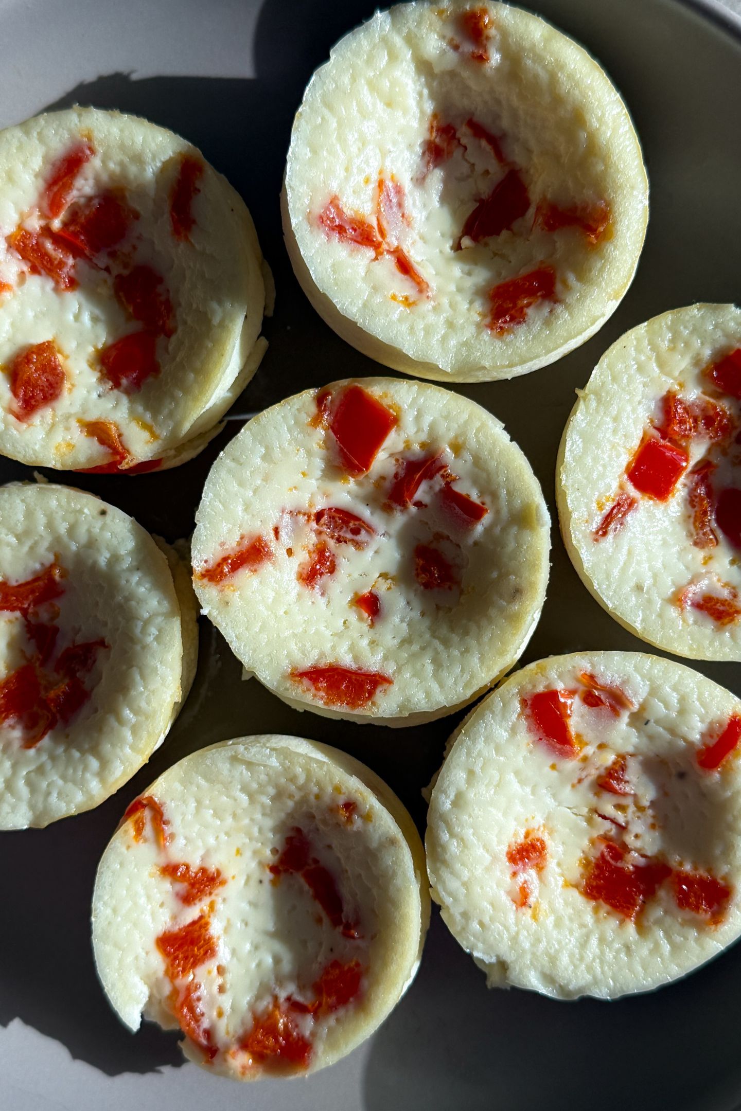 Egg White Bites made with ricotta on a plate.