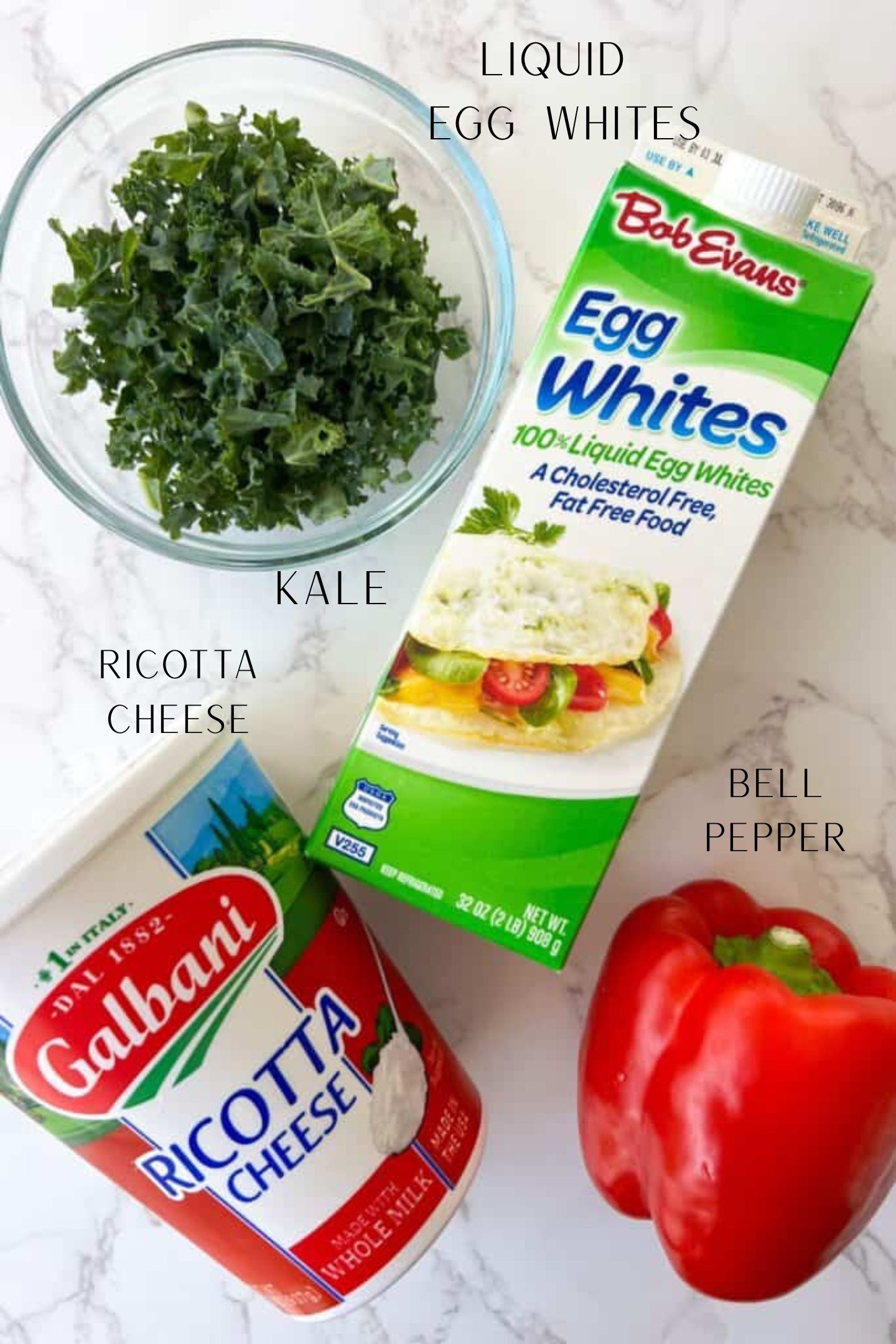 Ingredients to make Egg White Bites.