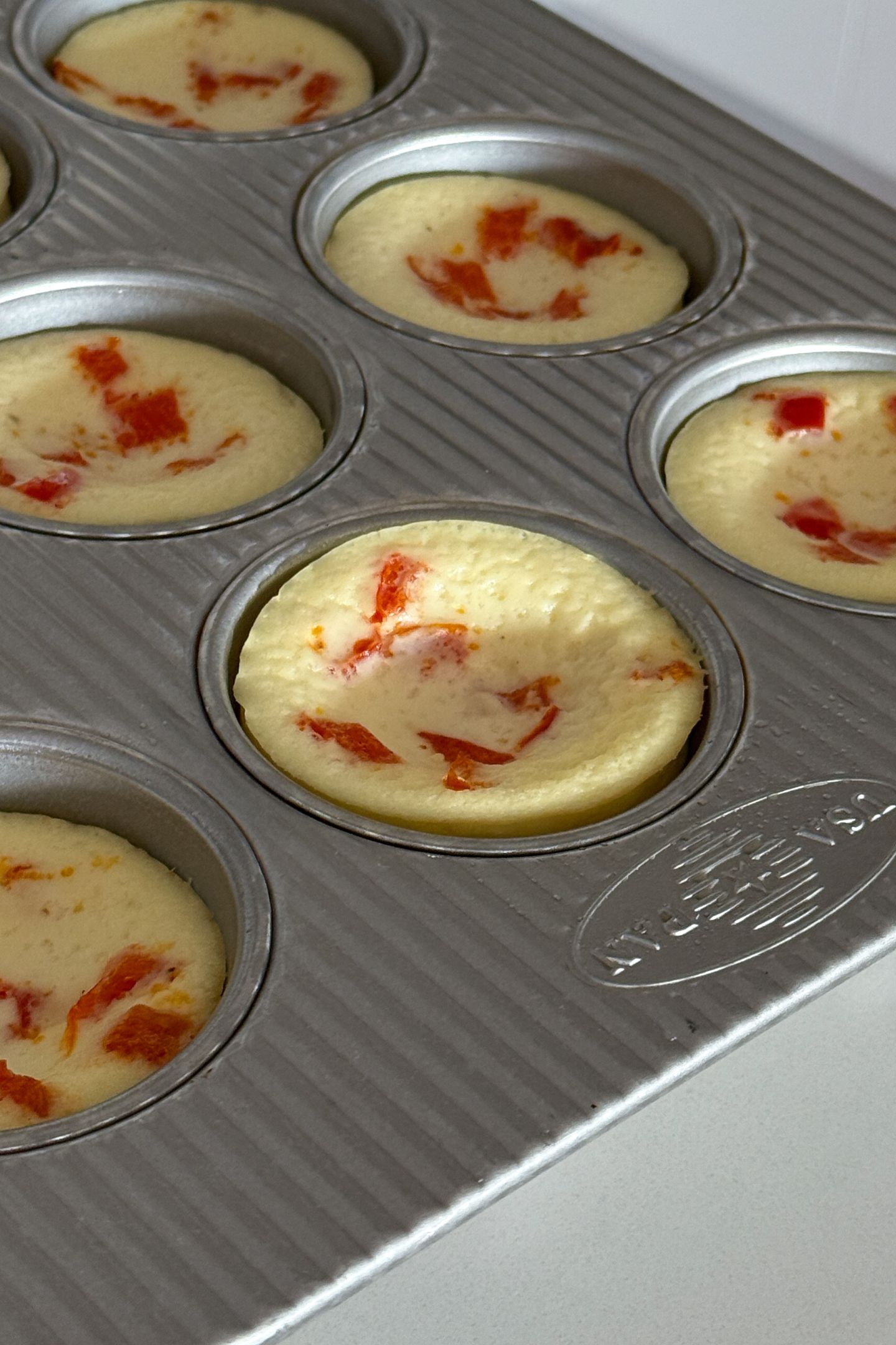 Egg White Bites in the muffin tin.