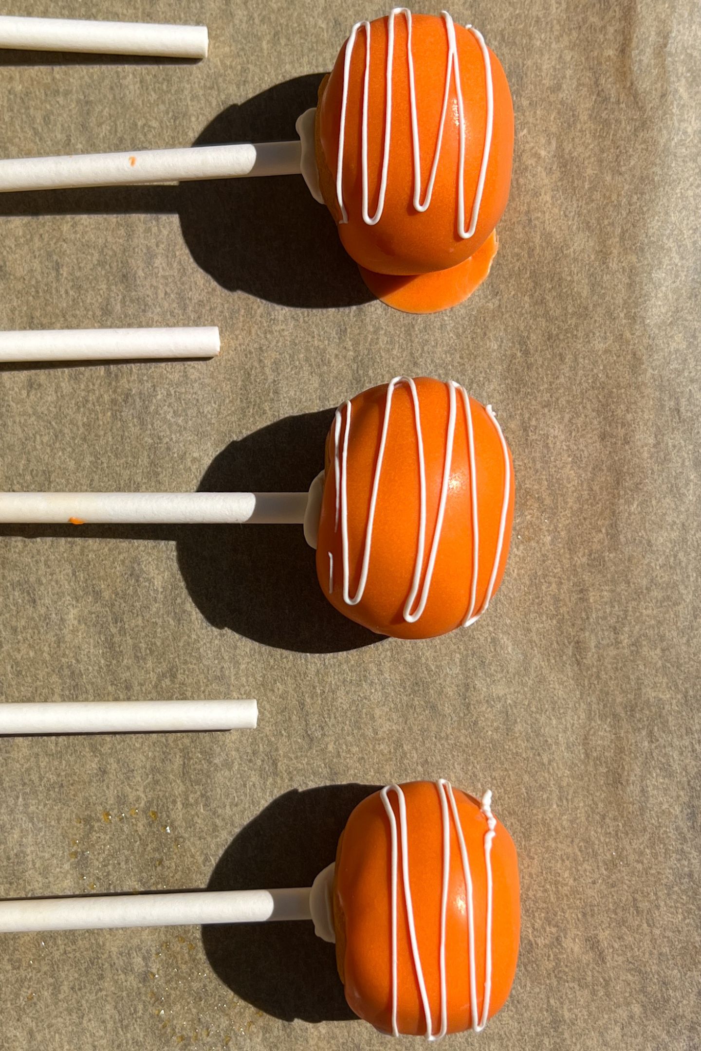 Bake pops on a baking sheet.