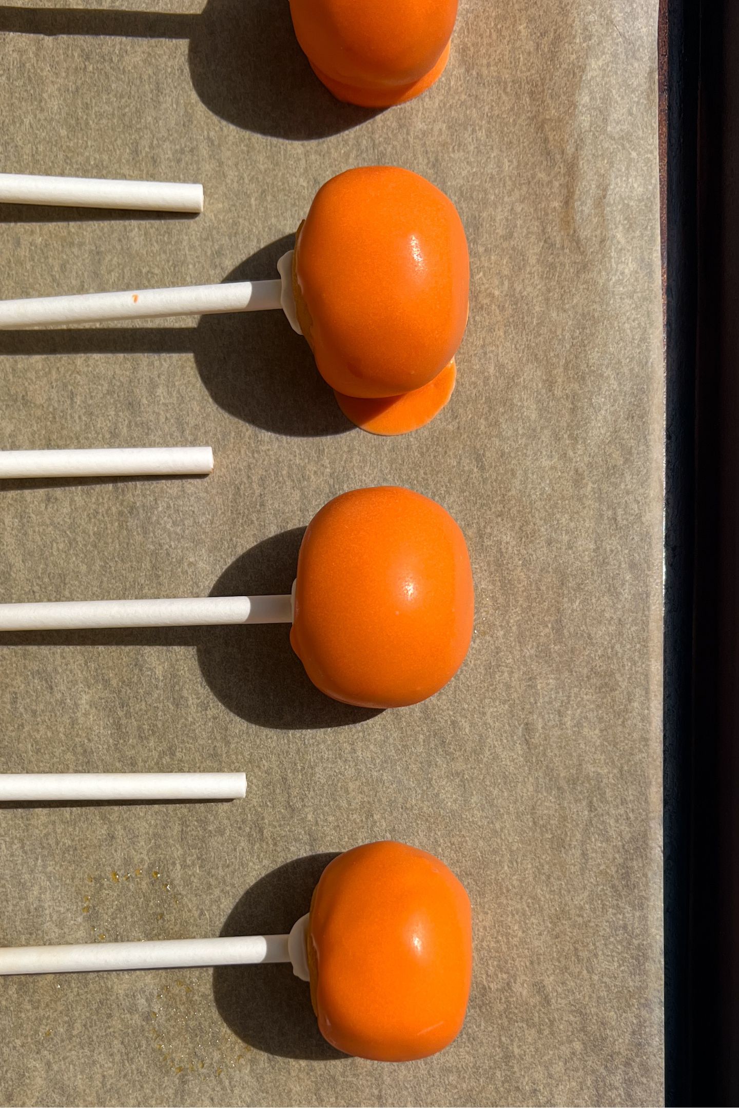 Bake pops on a baking sheet.