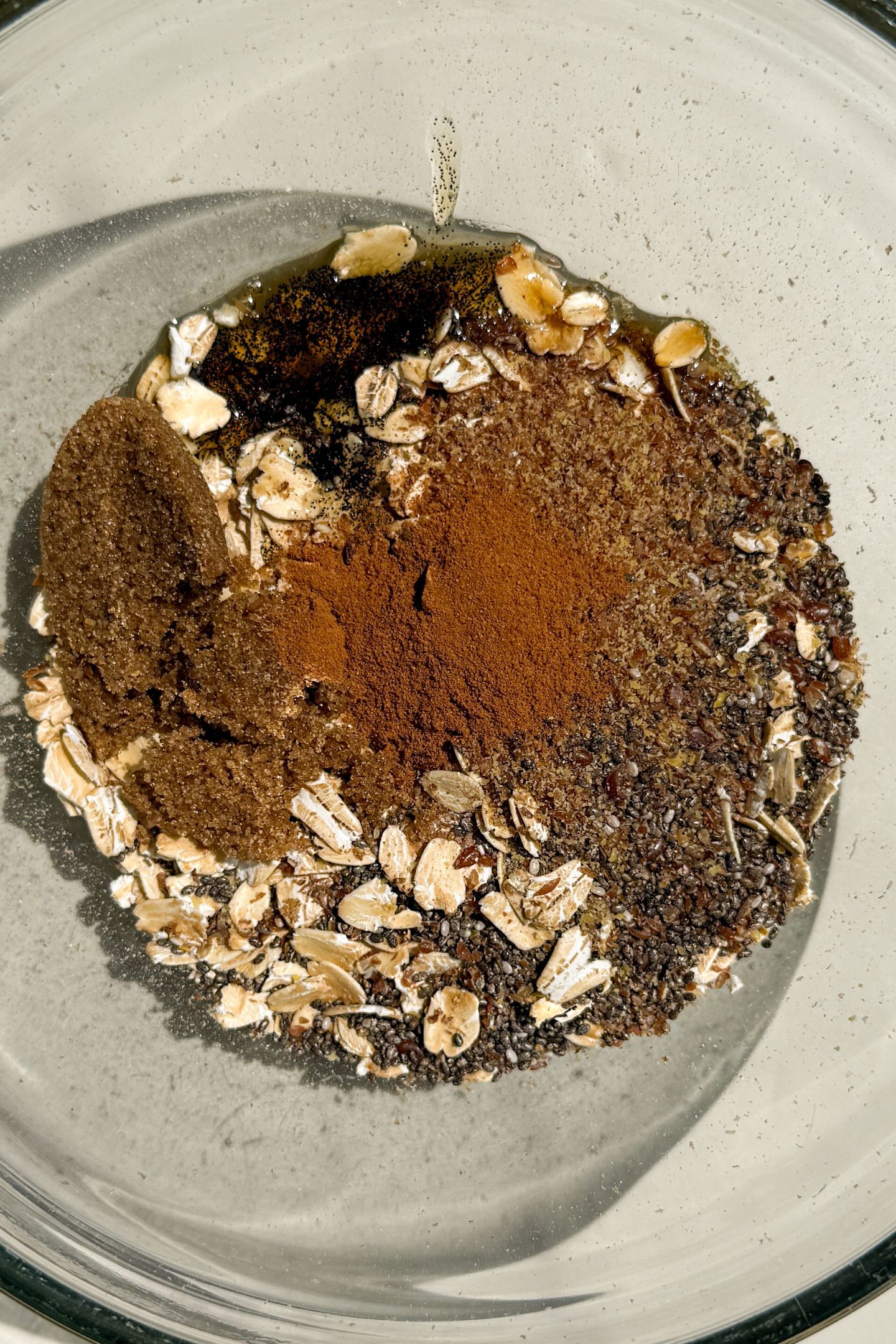 Maple Brown Sugar Oatmeal ingredients in a bowl.