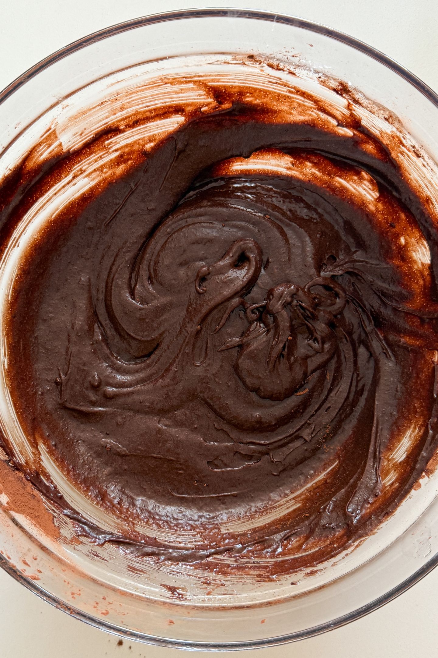 Making the chocolate cookie base.