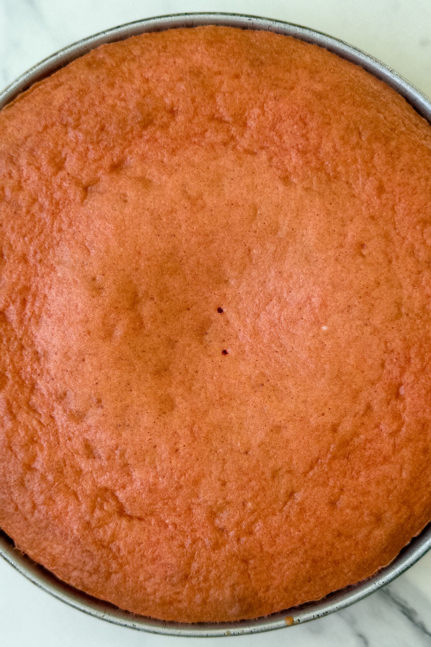 Baked cake in a pan