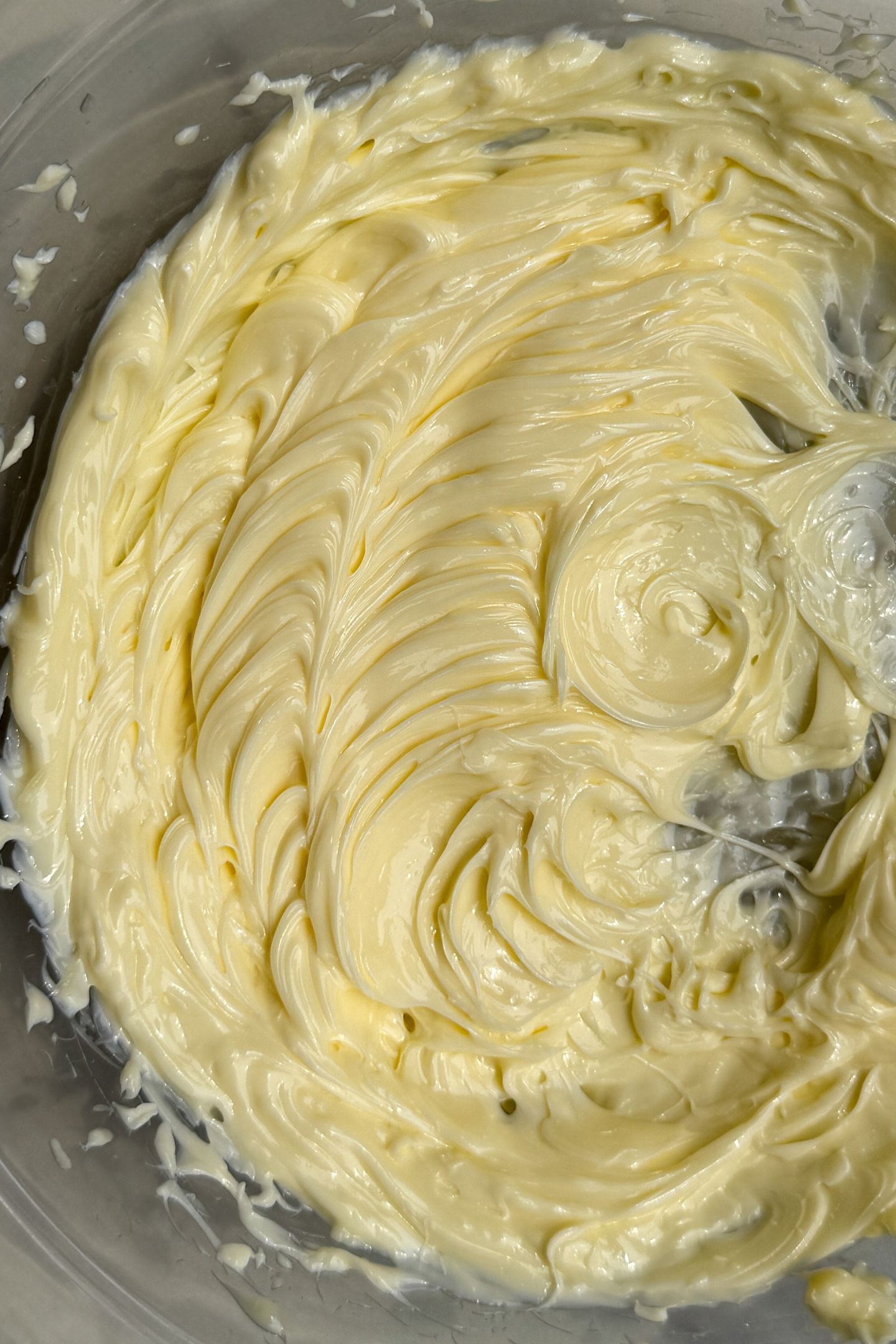 Creamed butter in a bowl.