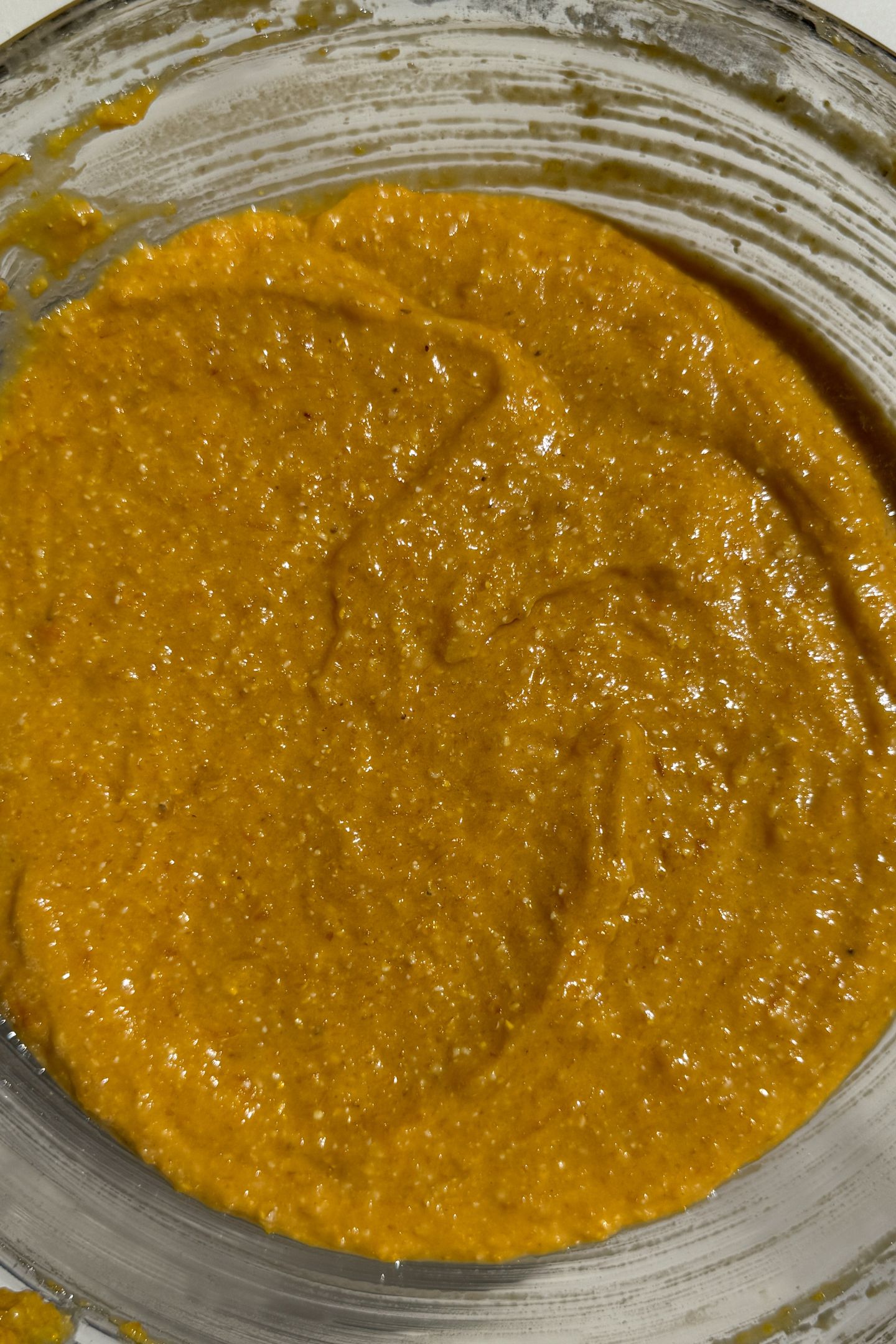 Batter resting in the mixing bowl.