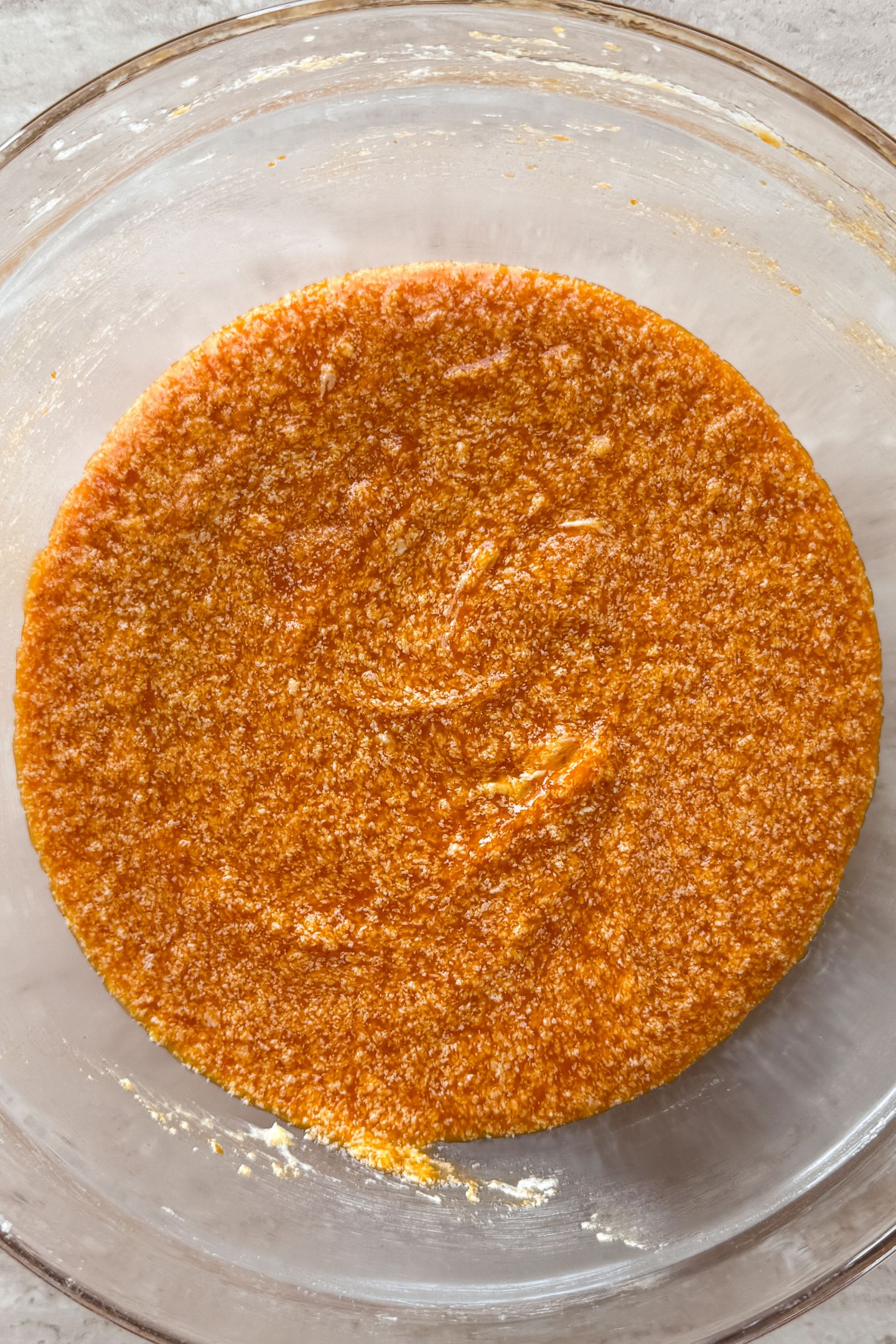 Wet ingredients combined in the bowl.