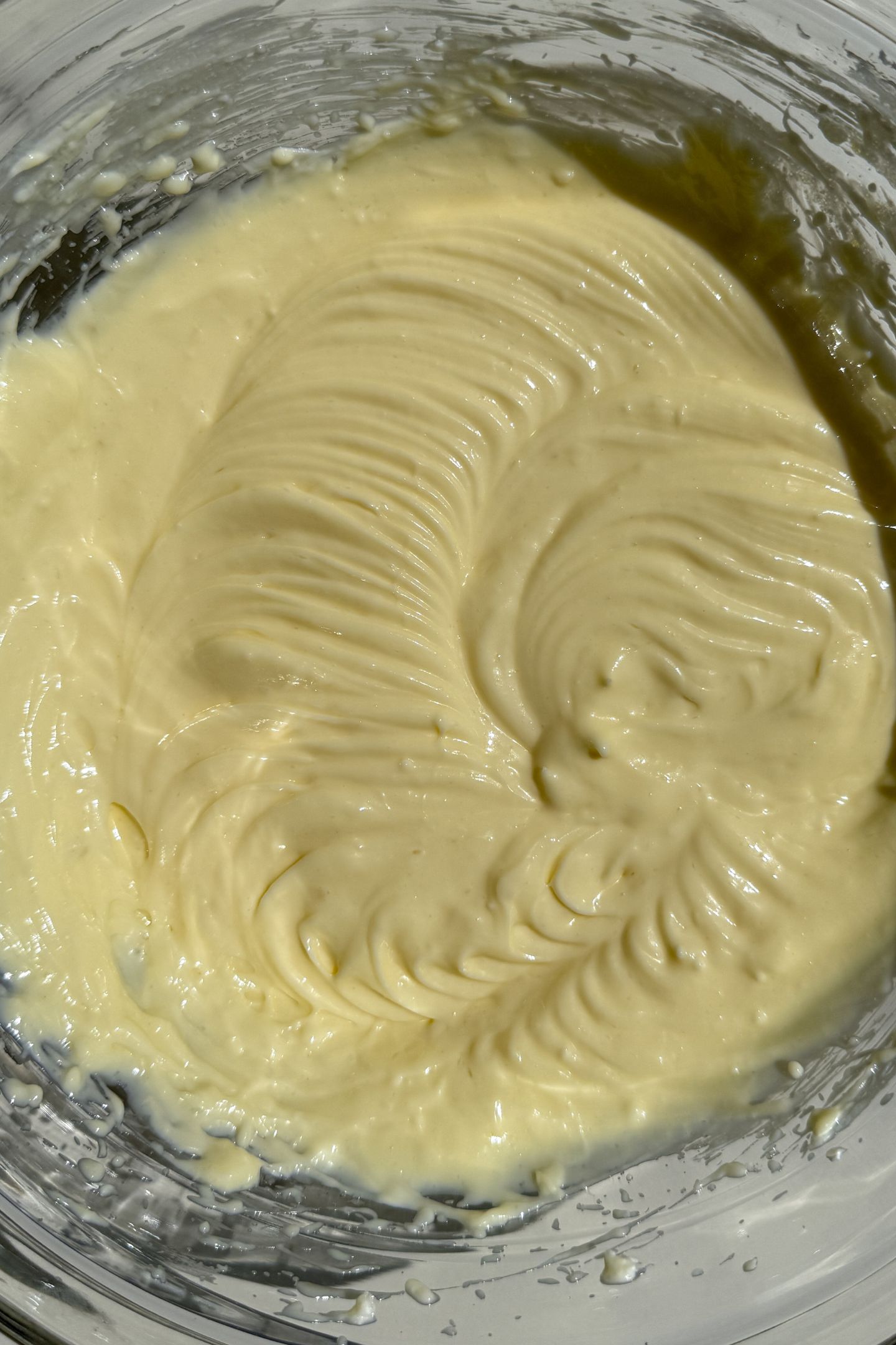 Making the cheesecake layer.