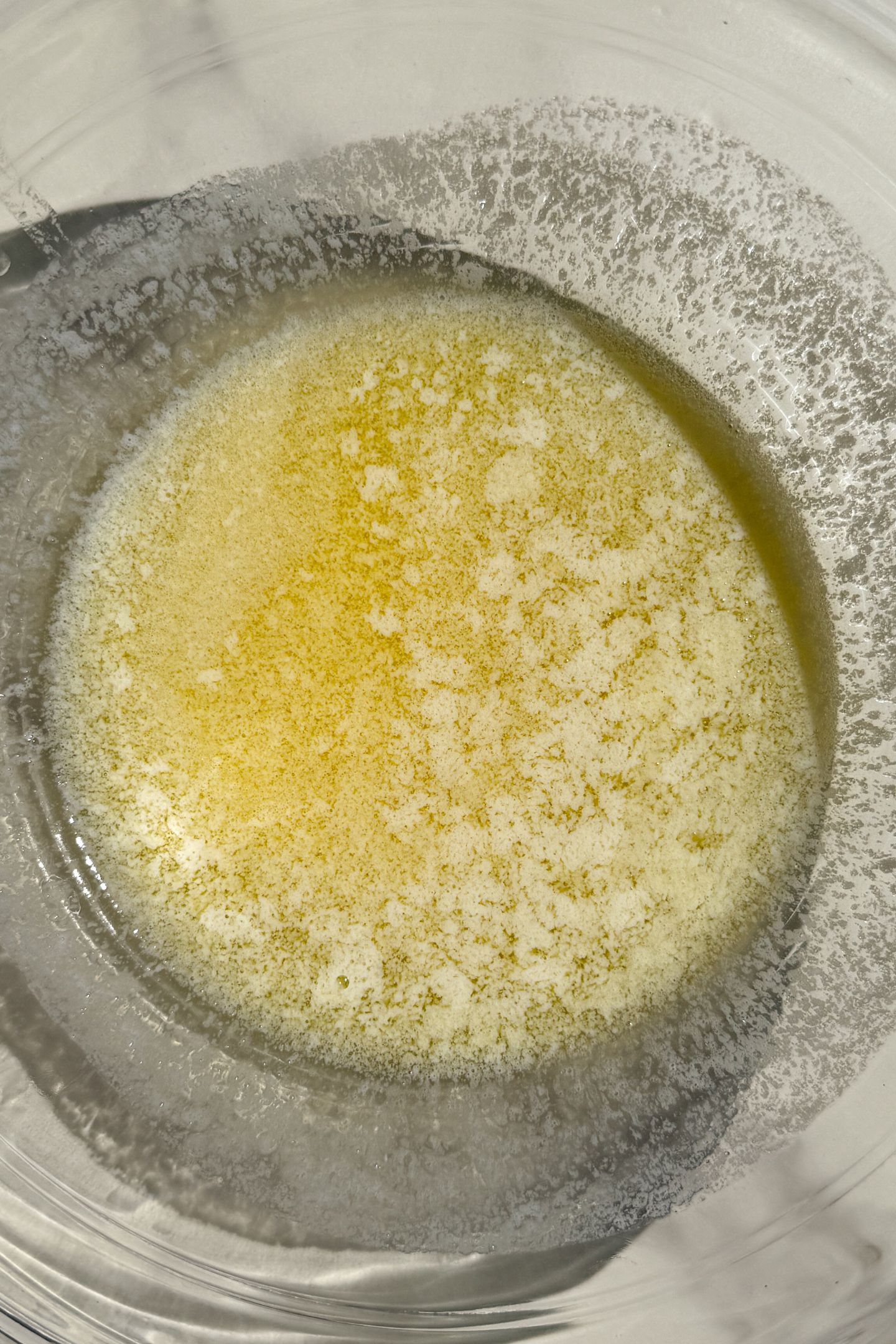 Melted butter in a bowl.