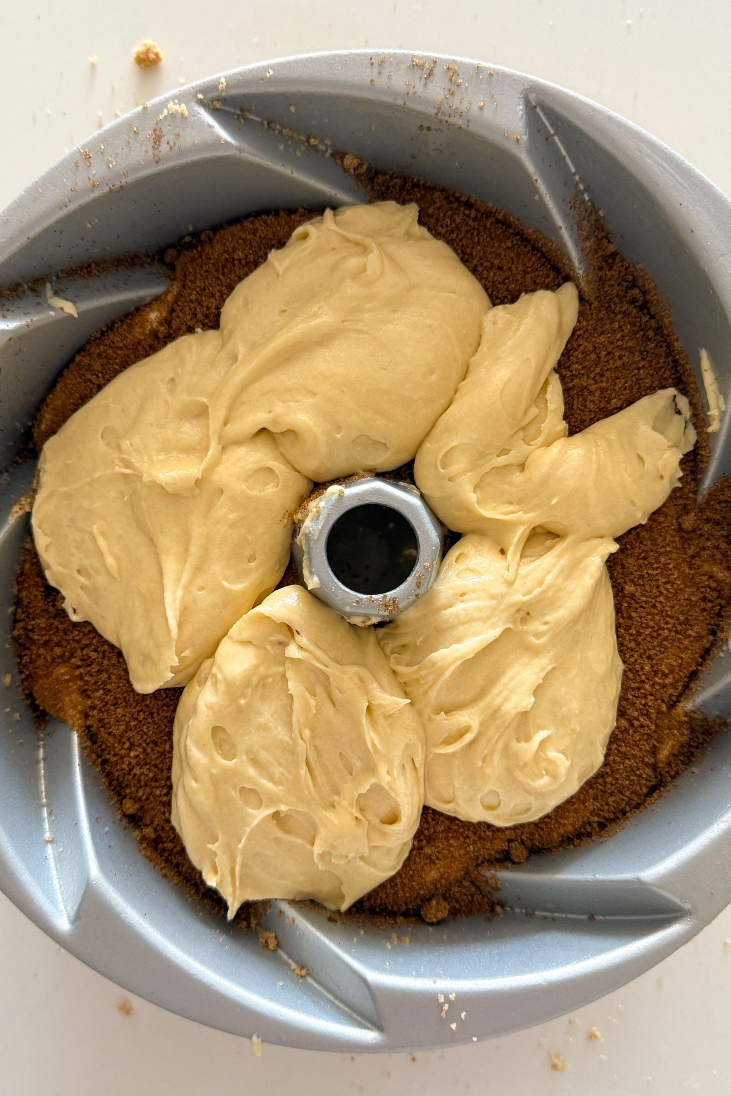 Last layer of batter added on top.