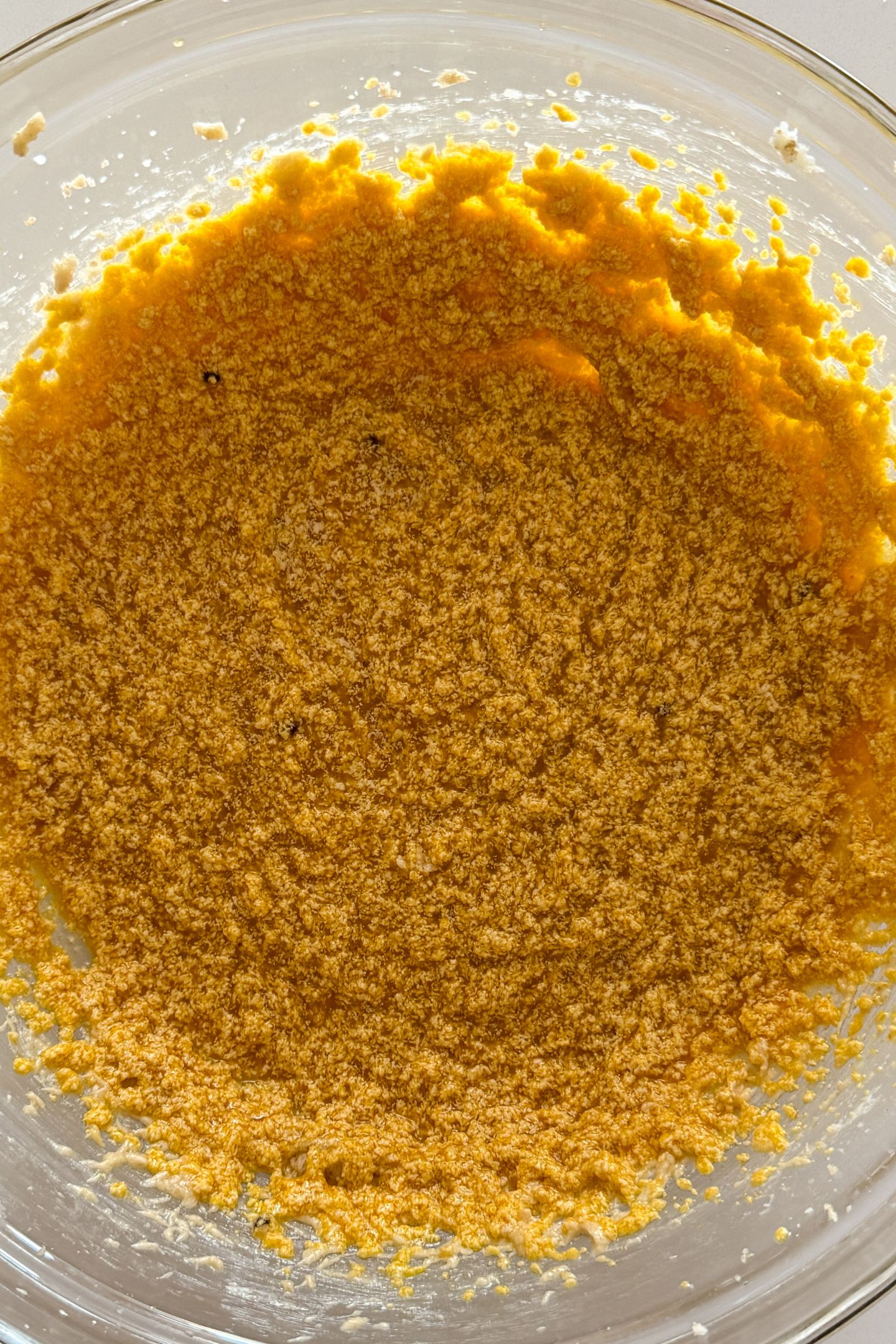 Wet ingredients mixed together in bowl.