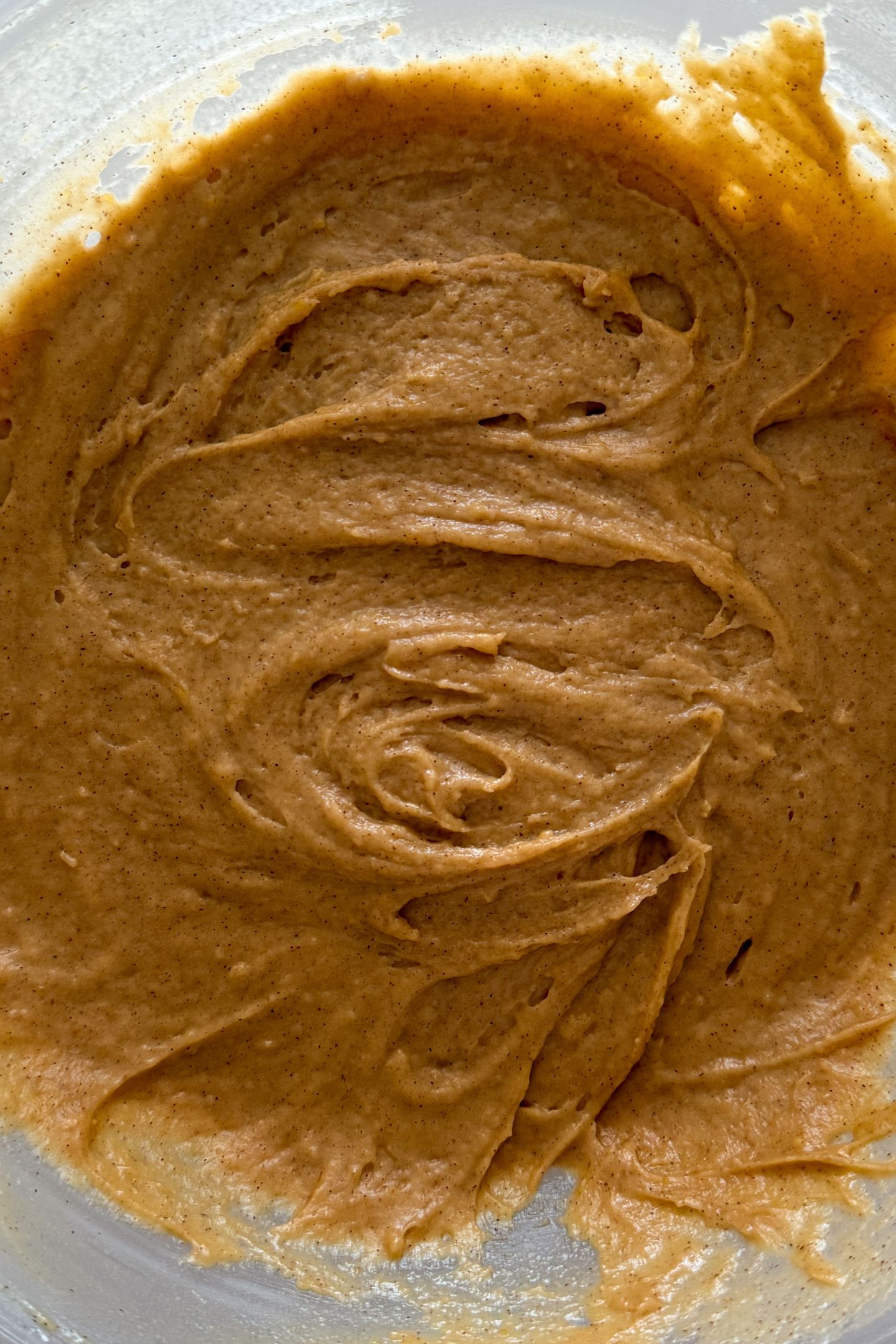 Muffin batter in the bowl.