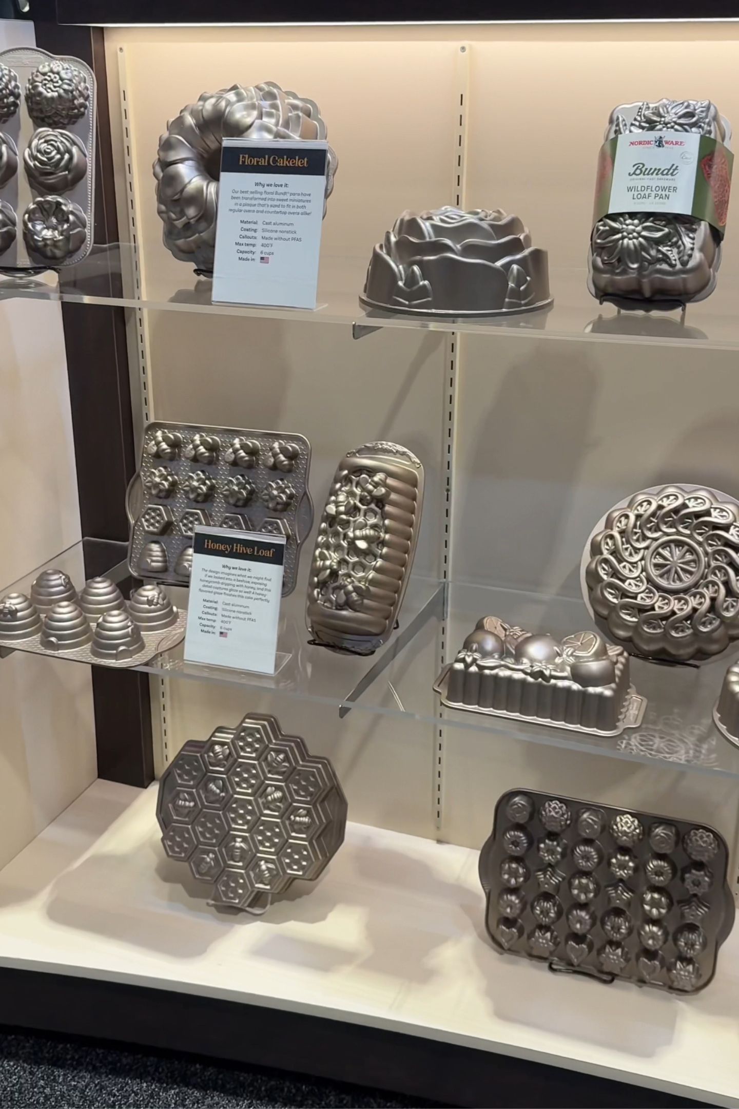 Nordicware bundt pans on display.