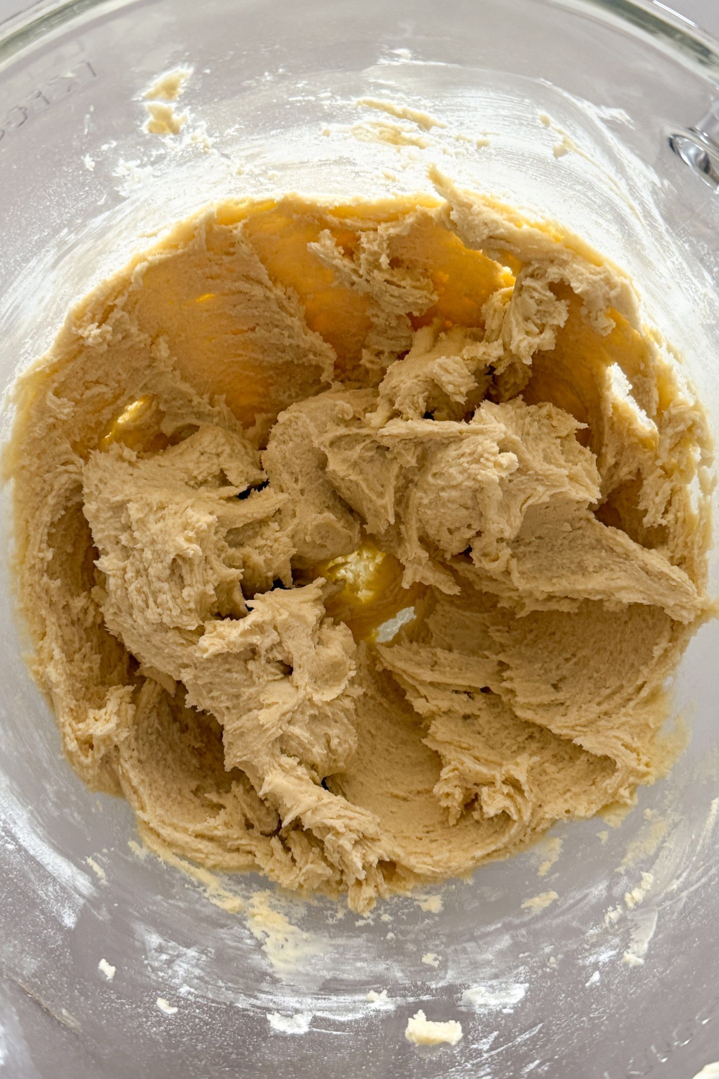 Cookie dough in a bowl.