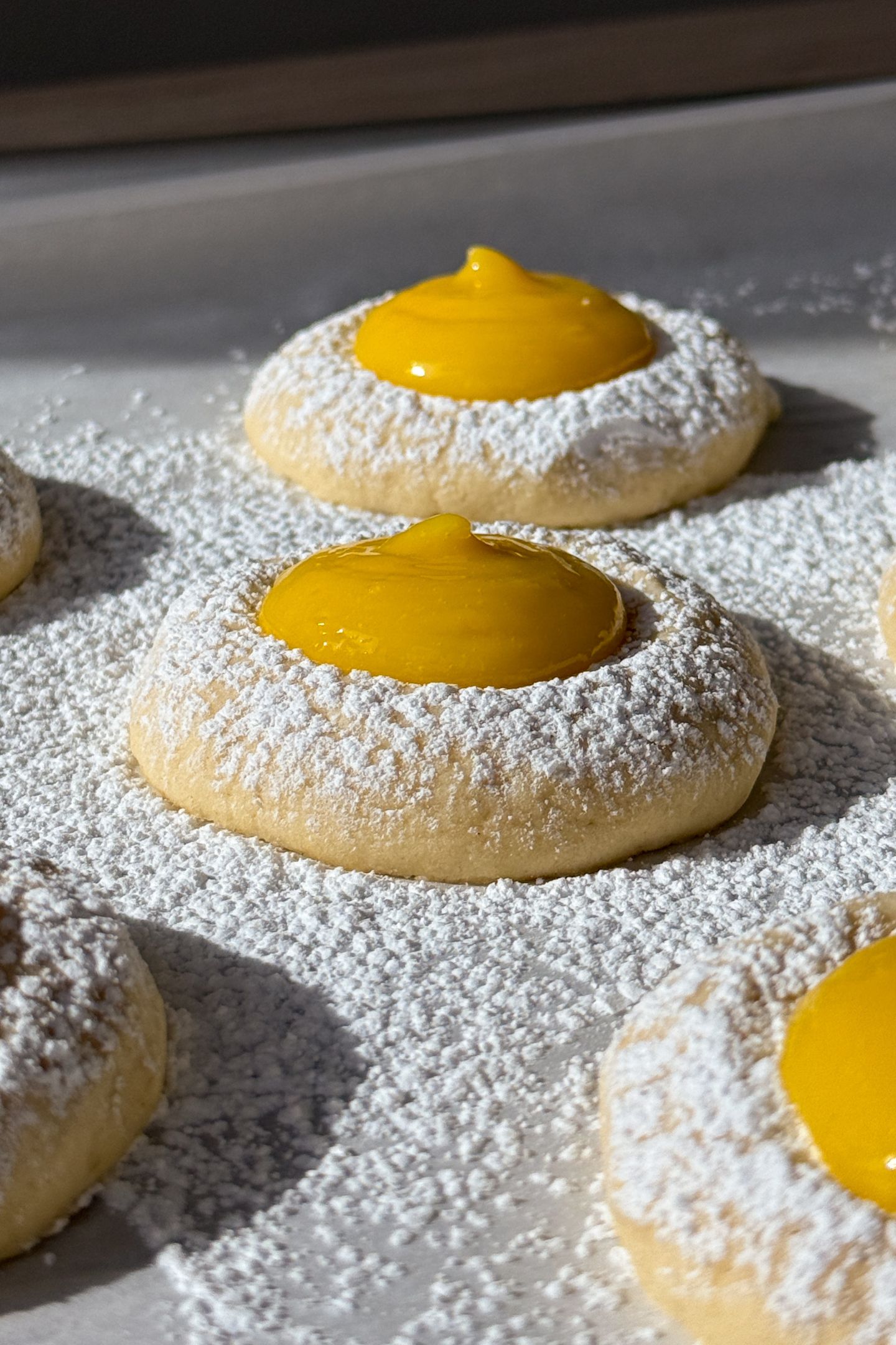 Cookies filled with a bright lemon curd filling.