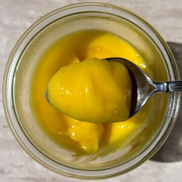Spoonful of lemon curd.