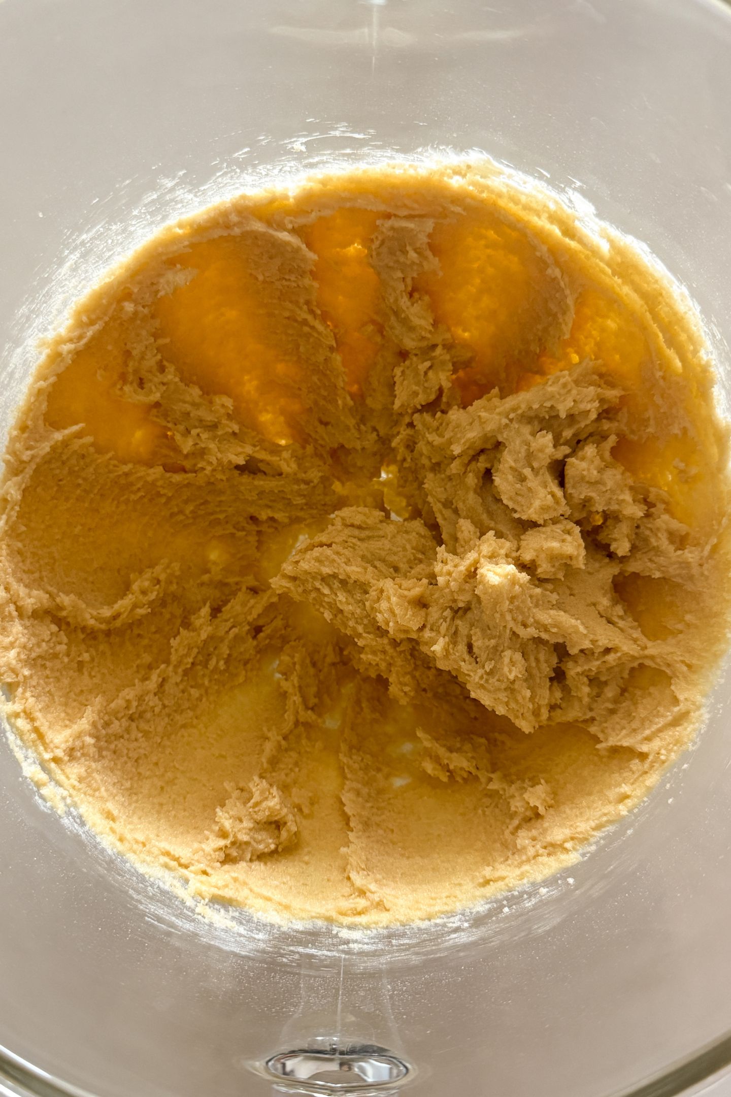 Sugars, pudding mix and butter mixed together in the bowl.