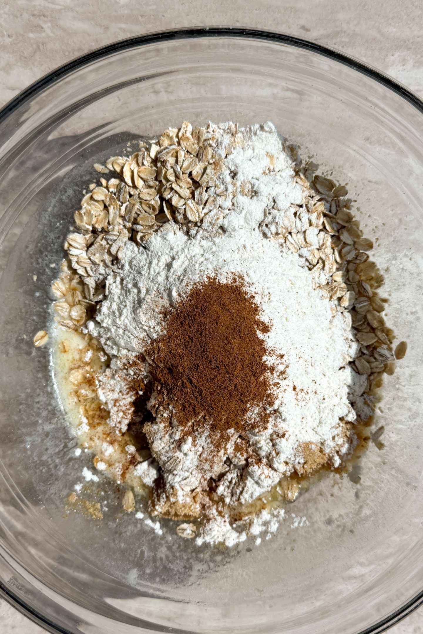 Making the crisp topping.